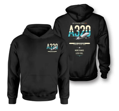 Airbus A320neo design on black double-side hoodie