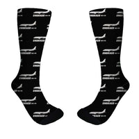 Thumbnail for The Embraer ERJ-175 aviation design on soft cotton blend socks.