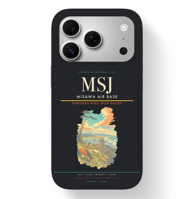 Misawa Airport (MSJ) design on black iPhone 17 Pro MagSafe case