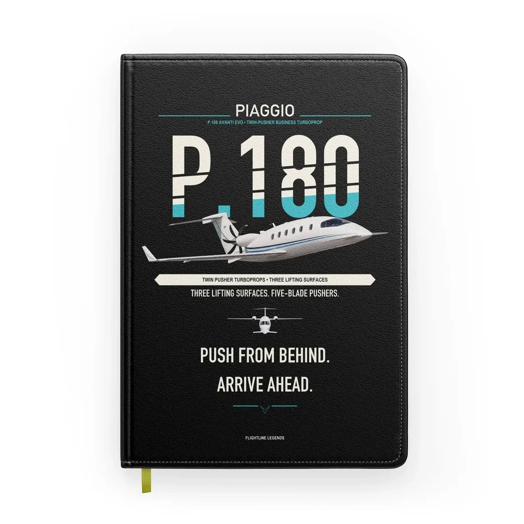 Piaggio P.180 Avanti EVO design on black notebook