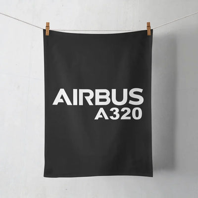Airbus A320 & Text aviation design on soft absorbent cotton towel.