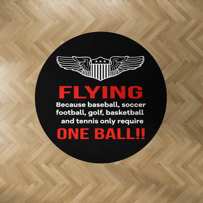 Flying One Ball Carpet & Floor Mats (Round) aviation design on durable carpet pile with non-slip backing round carpet floor mats.