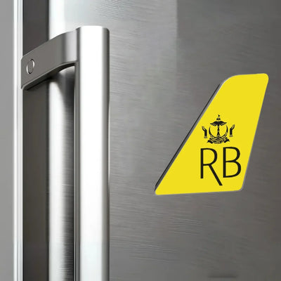 Royal Brunei Airlines aviation design tail magnet in 3D metal with magnetic back.