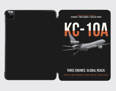 KC-10A EXTENDER design on black ipad tablet case