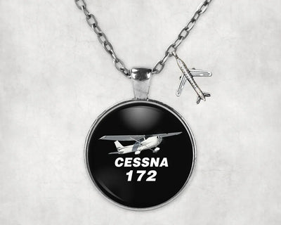 The Cessna 172 aviation necklace, stainless steel body with engraved detail.