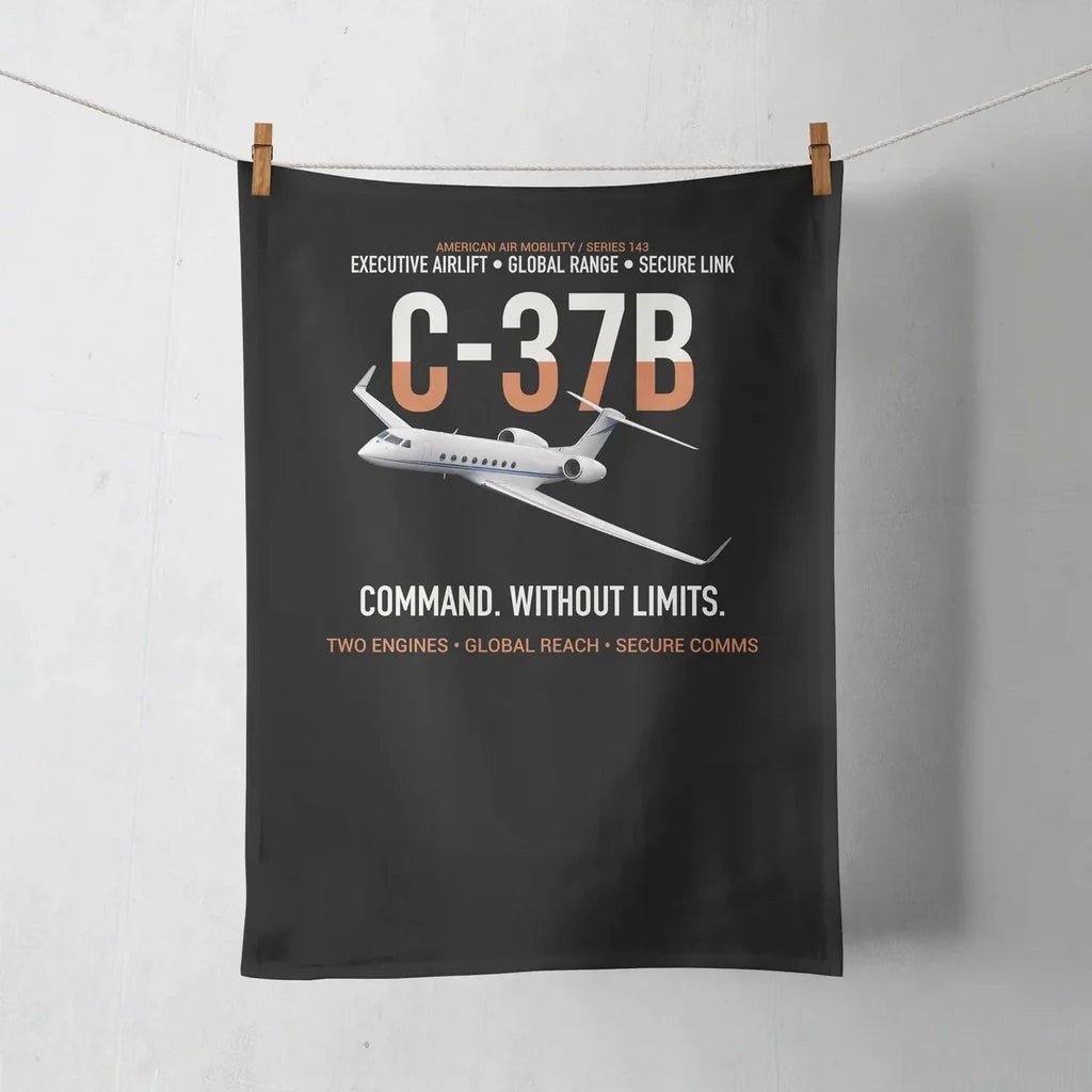 C-37B Global Command Link design on black towel