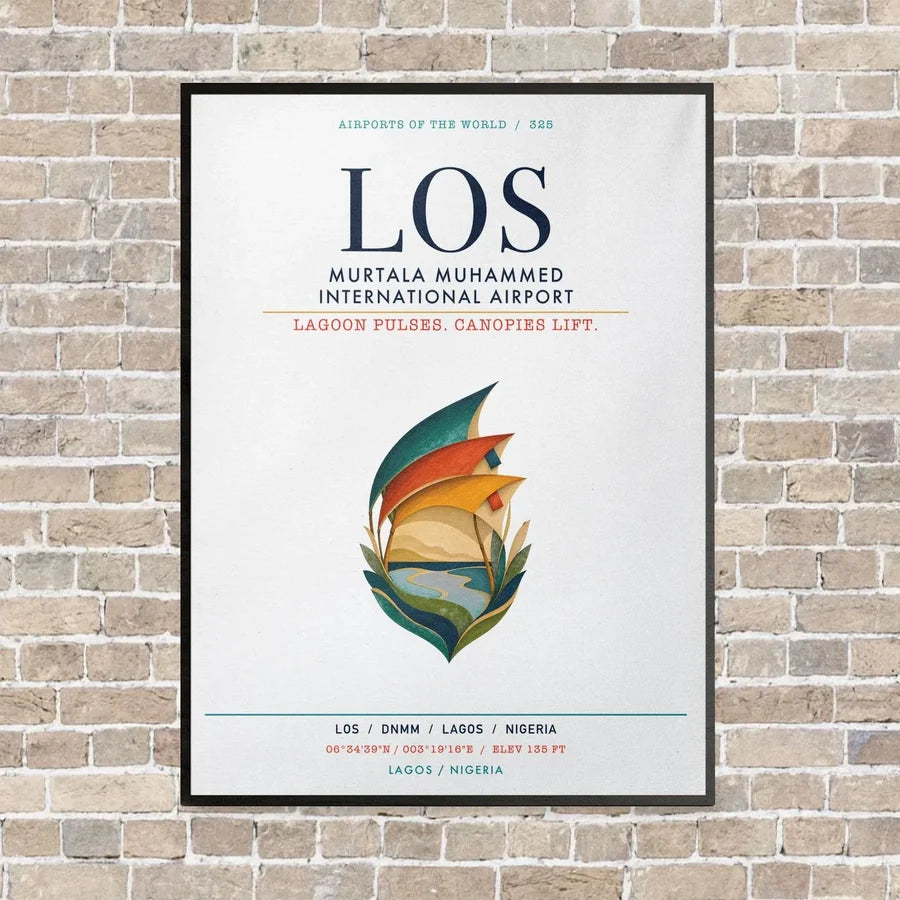 Murtala Muhammed International Airport LOS vertical canvas print - framed - white background
