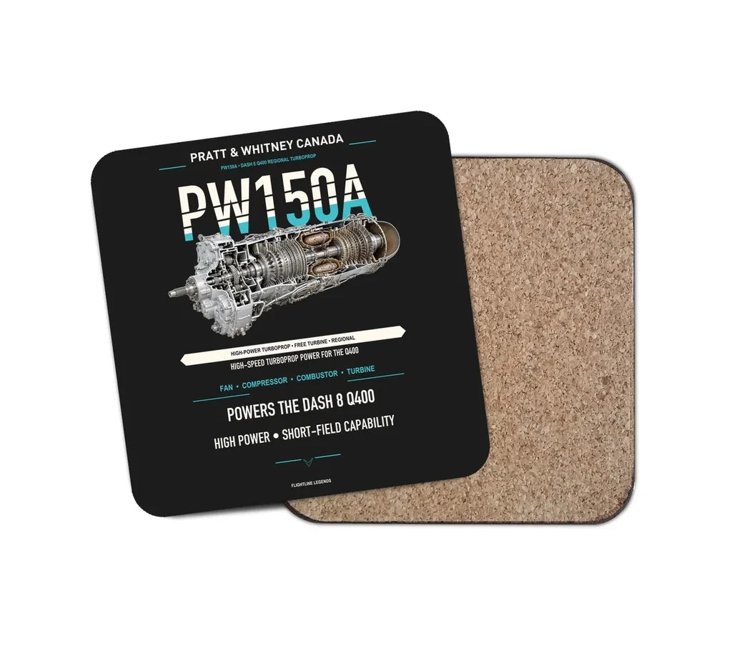 PW150A design on black 1 piece coaster