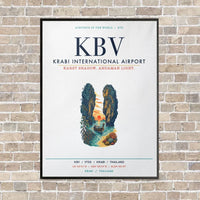 Thumbnail for Krabi International Airport KBV vertical canvas print - framed - white background