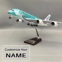 Thumbnail for Side view of Air Japan ANA Green Sea Turtle Airbus A380 Airplane Model (1/160 Scale) aviation LED model airplane in diecast model.