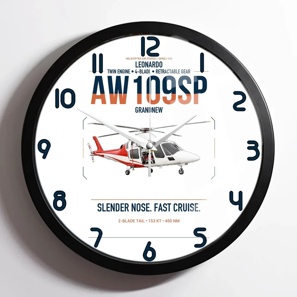 Leonardo AW109SP GrandNew design on white framed wall clock