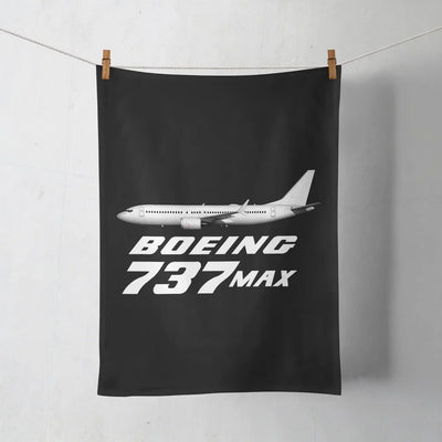 The Boeing 737Max aviation design on soft absorbent cotton towel.