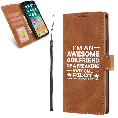 I am an Awesome Girlfriend Leather Samsung S & Note aviation print leather Samsung Galaxy S/Note case, fits Samsung Galaxy S/.