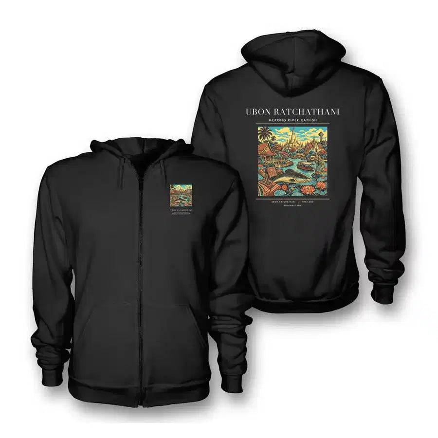 UBON RATCHATHANI - Poster - Zipped Hoodie - Black