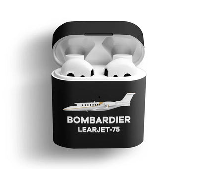 The Bombardier Learjet 75 AirPods plastic case - Black