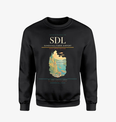 Sundsvall-Timrå Airport (SDL) design on black sweatshirt