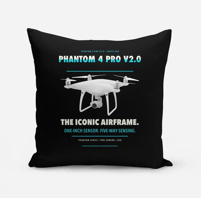 DJI Phantom 4 Pro V2.0 design on black pillow