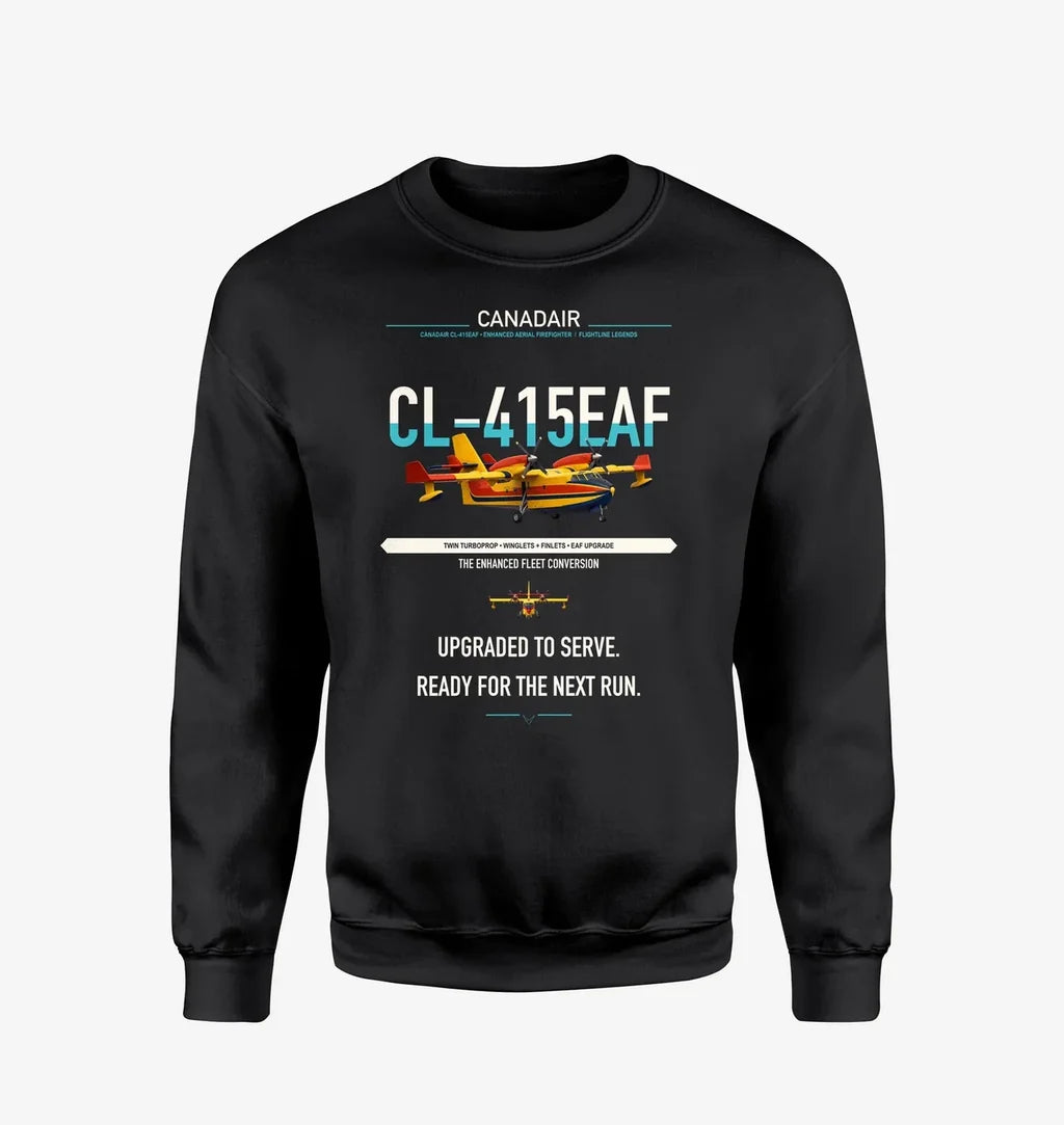 Canadair CL-415EAF design on black sweatshirt
