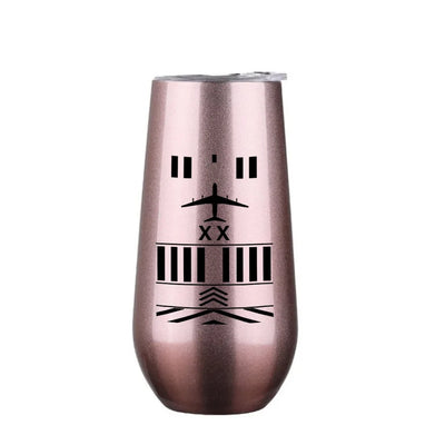 Products Runway (Customizable) 6oz Egg aviation design on 6oz egg cup, compact 6oz ceramic.