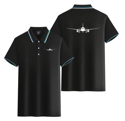Airbus A320 Silhouette Stylish Polo T-Shirts (Double-Side) aviation design printed on soft cotton stylish double-side polo.