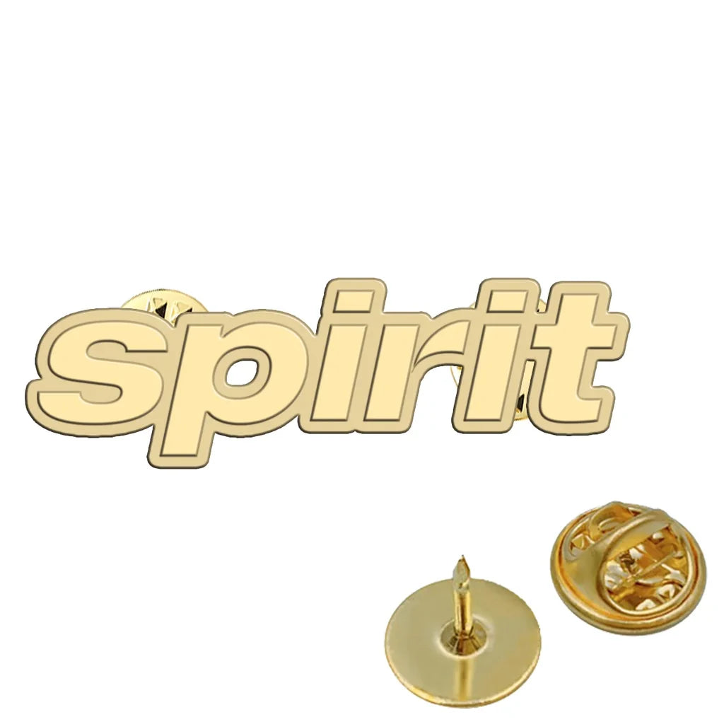 Spirit Airlines aviation hollow pin in polished alloy.