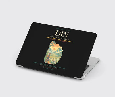 Dien Bien Phu Airport (DIN) design on black MacBook case
