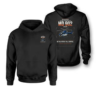 Thumbnail for MD Helicopters MD 902 Explorer design on black double-side hoodie, double-side print