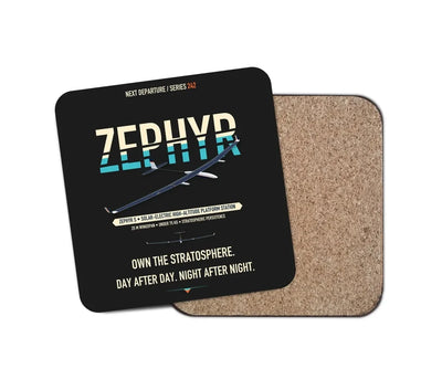 Airbus Zephyr S design on black 1 piece coaster