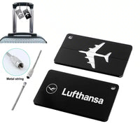 Thumbnail for Lufthansa Airlines (2) aviation aluminum luggage tag in aircraft-grade aluminum.