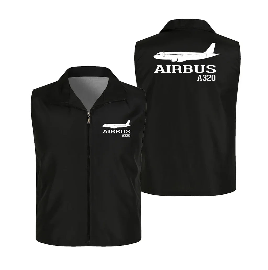 Airbus A320 Printed Thin Style aviation design printed on lightweight shell with sleeveless design thin vest.