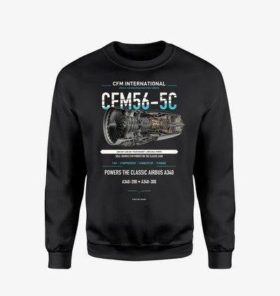 CFM56-5C design on black sweatshirt