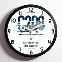 Thumbnail for Cessna 208 Caravan design on white framed wall clock
