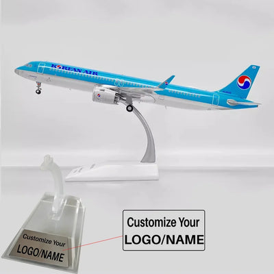 Side view of Korean Air Airbus A321Neo Airplane Model HL8505 (1/200 Scale - 22CM) aviation 16-18cm scale model aircraft in di.
