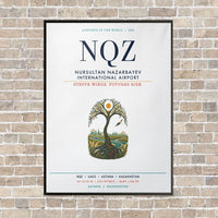 Thumbnail for Nursultan Nazarbayev International Airport Astana NQZ vertical canvas print - framed - white background