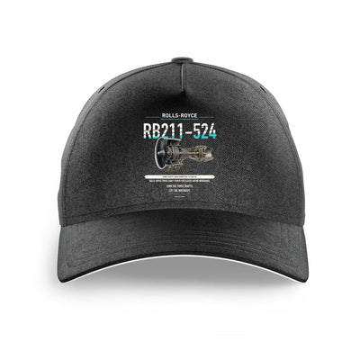 RB211-524 design on black printed hat