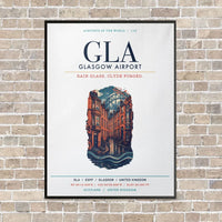 Thumbnail for Glasgow Airport GLA vertical canvas print - framed - white background