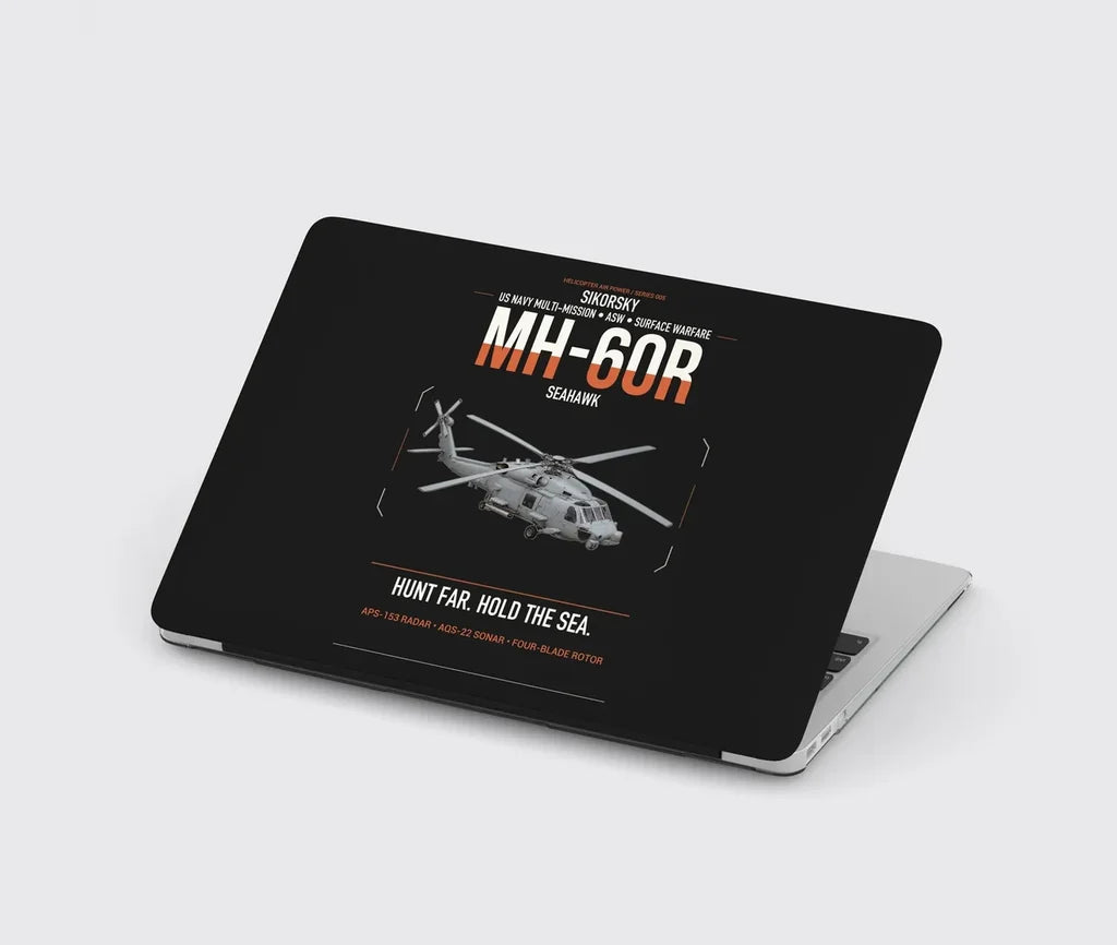 Sikorsky MH-60R Seahawk design on black MacBook case