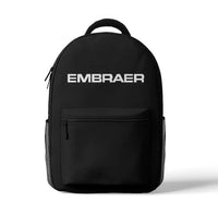 Thumbnail for Embraer & Text aviation design backpack, durable polyester construction.