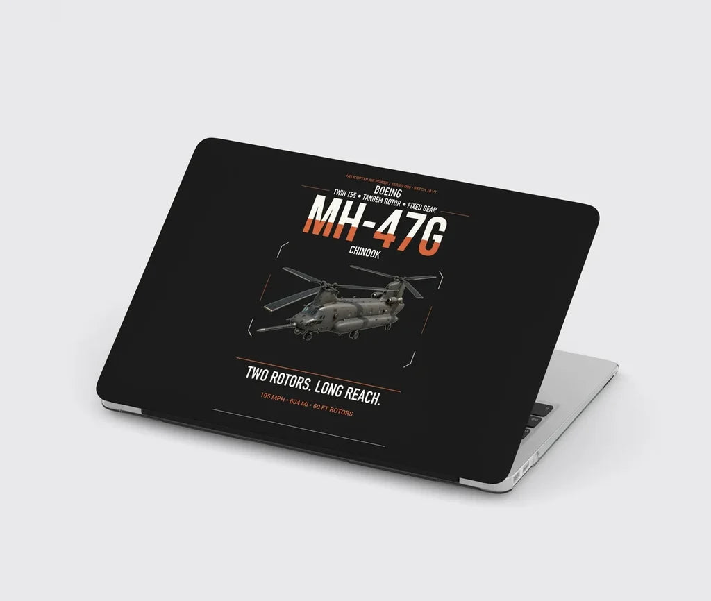 Boeing MH-47G Chinook design on black MacBook case