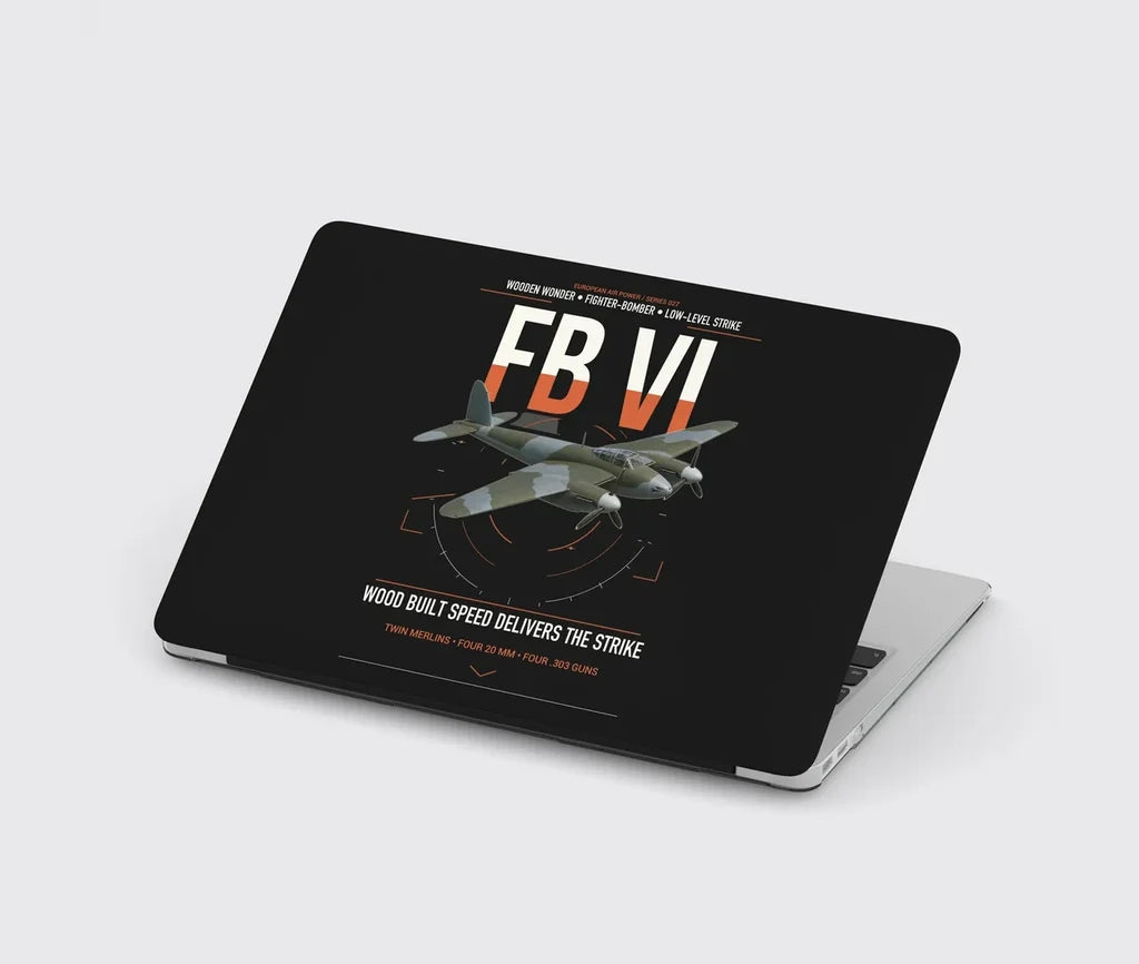de Havilland Mosquito FB VI design on black MacBook case