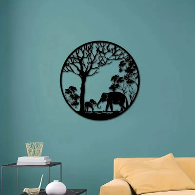 Elephant Tree Wall Sculpture 30x30CM aviation design on premium decorative material hanging wall decoration.