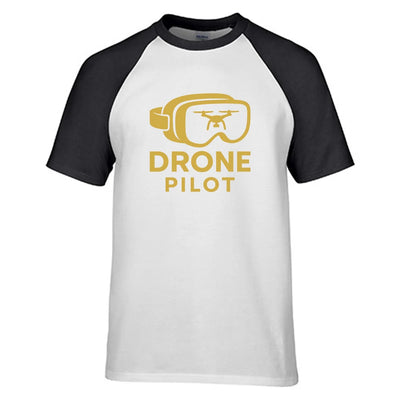 Googles & Drone Pilot aviation design printed on soft cotton raglan T-shirt.