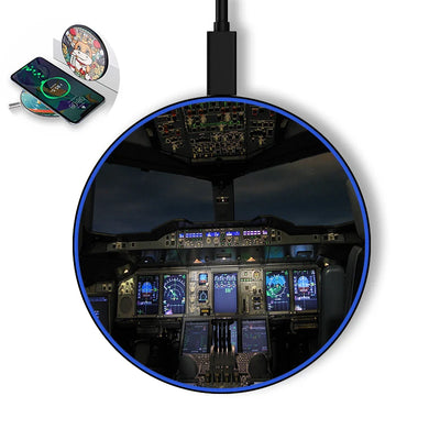 Airbus A380 Cockpit aviation design on durable build wireless charger.