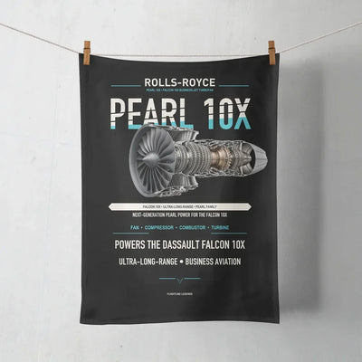 PEARL 10X design on black towel
