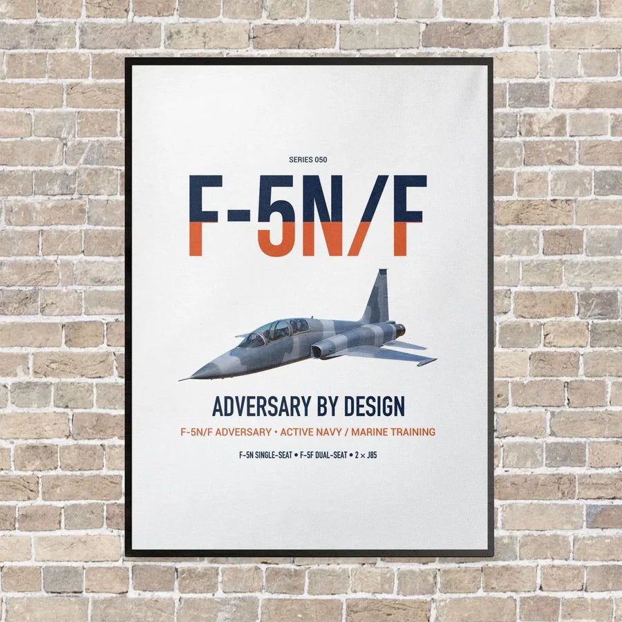 F-5N F Adversary vertical canvas print - framed - white background