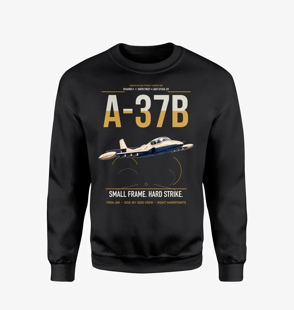 A-37B Dragonfly design on black sweatshirt