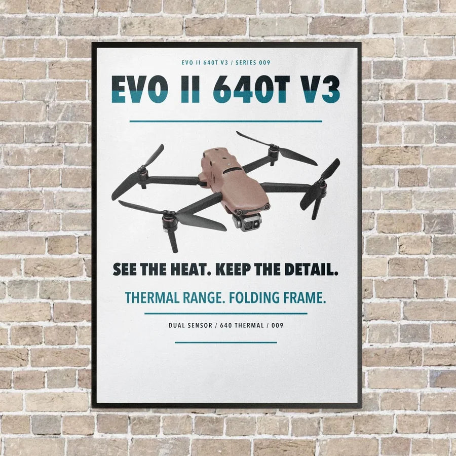 Autel EVO II Dual 640T V3 vertical canvas print - framed - white background