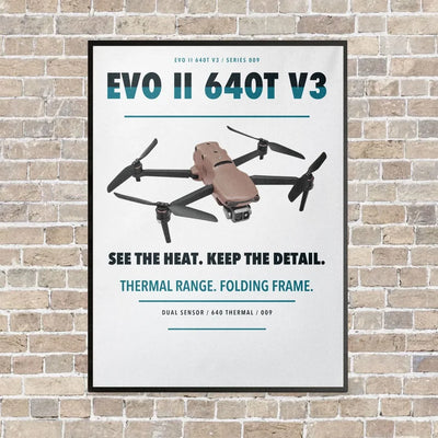 Autel EVO II Dual 640T V3 vertical canvas print - framed - white background