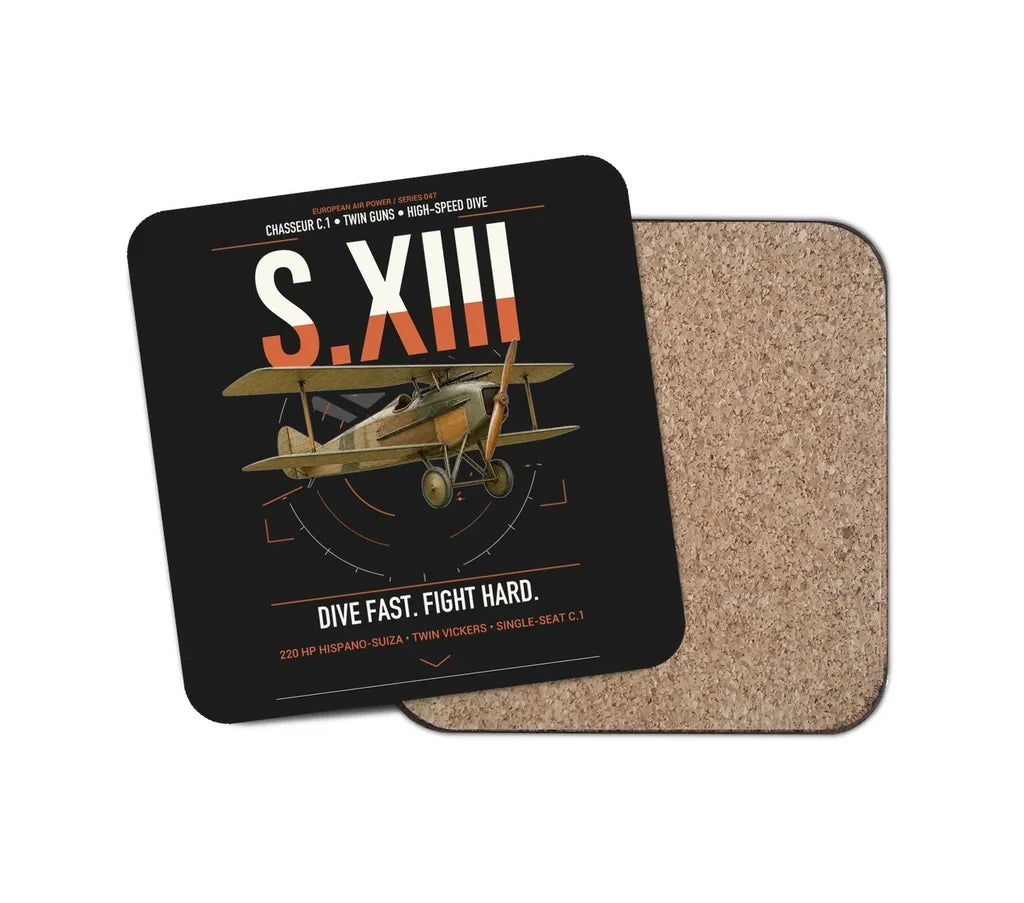 SPAD S.XIII C.1 design on black 1 piece coaster
