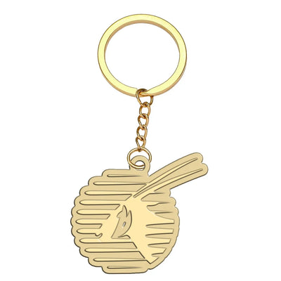 Qatar Airways Airlines aviation hollow key chain in polished alloy.